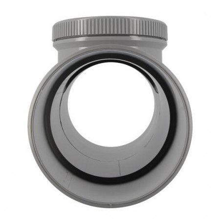 Té de visite PVC femelle femelle 110 mm, avec bouchon NICOLL G2V - Image 4/4