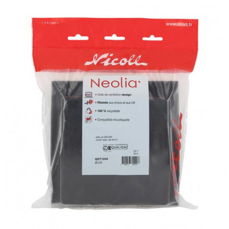 Griglia Di Ventilazione Neolia Design D.125 Grigio Antracite, NICOLL, GDT125A