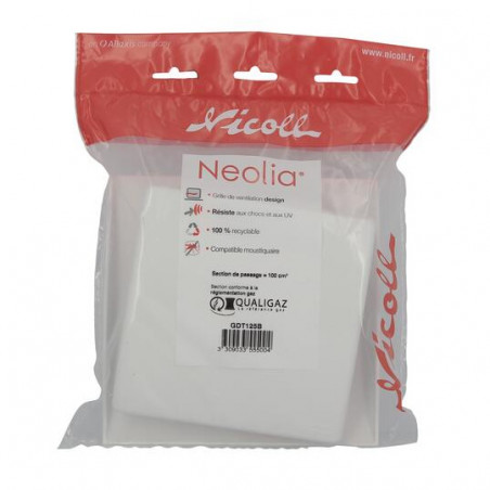 Lüftungsgitter Neolia Design D.125 Weiß, NICOLL, GDT125B