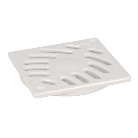 Grillle carrée en PVC blanc 100x100mm pour siphon SIH NICOLL GSICA10 - Image 1/4