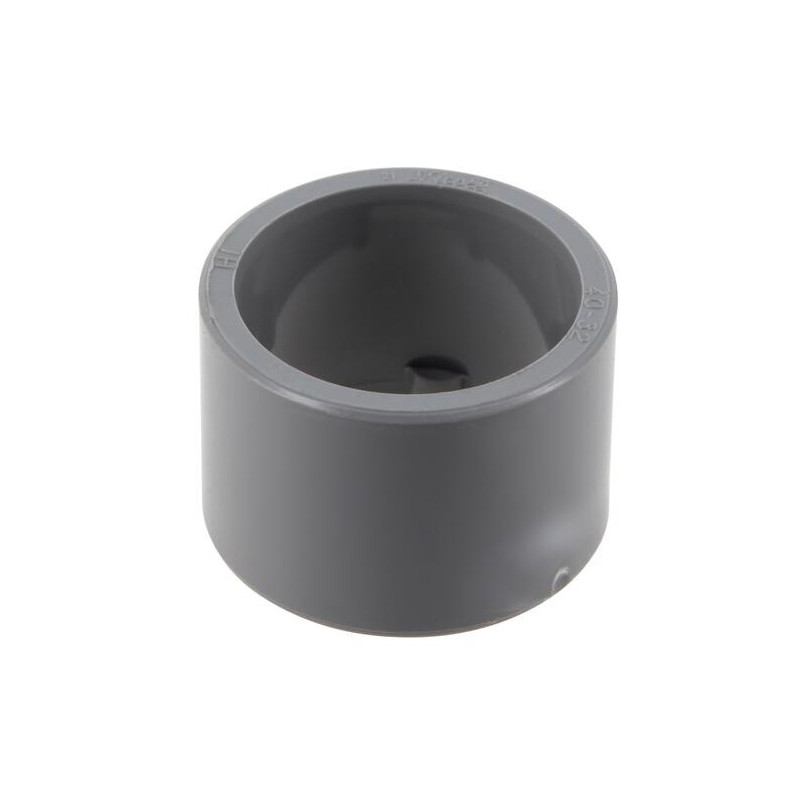 Reducción incorporada PVC 40mm macho, 32mm hembra.
