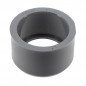 Réduction incorporée PVC mâle 63 mm, femelle 50 mm.