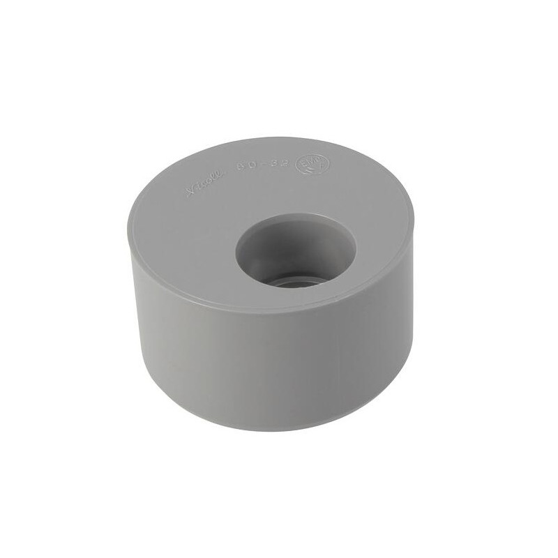 Verloopstuk ingebouwd PVC M/M 80 mm, F/F 32 mm.