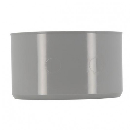 Réduction incorporée mâle 80 mm, femelle 63 mm.