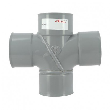 Pvc-Kreuz 87° 30 (90°) Weiblich/Weiblich - 63, NICOLL, RL188