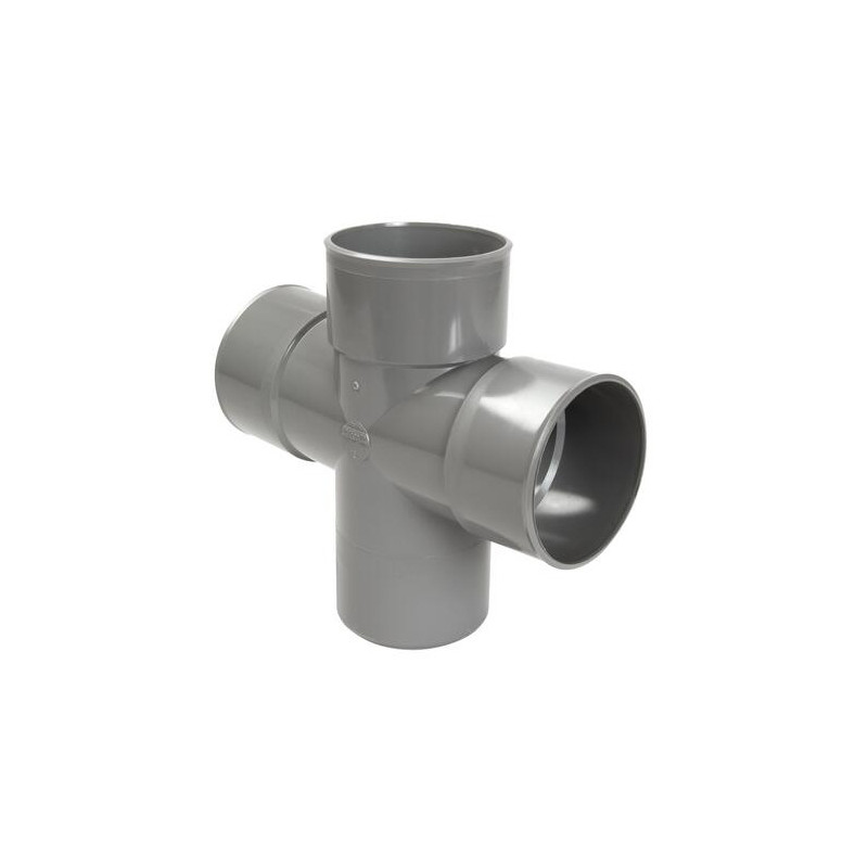 Croix PVC 45°, mâle/femelle, diamètre 90mm.