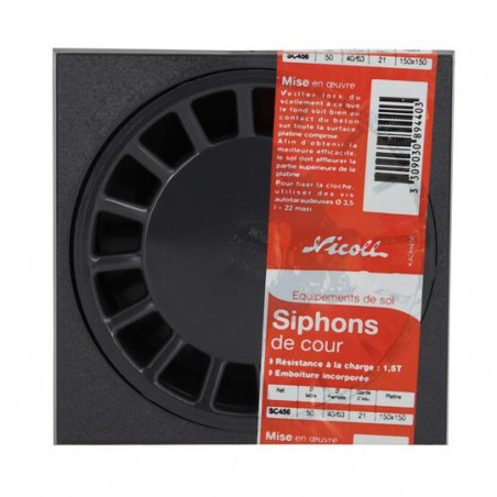 Yard Drain With Vertical Socket: M50-F40/63, Dark Grey, NICOLL, SC456