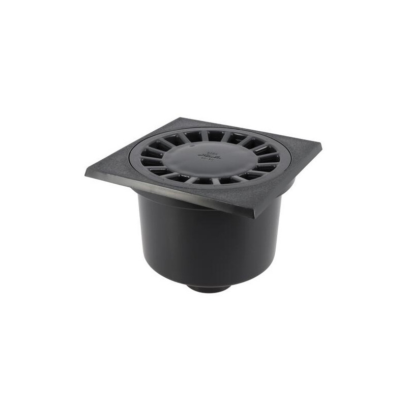 Sifon voor binnenplaats met grote waterafdichting, verticale uitgang M50 - F40 mm, donkergrijs Sifon voor binnenplaats met grote waterafdichting, verticale uitgang M50 - F40 mm, donkergrijs