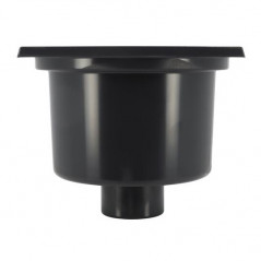 Hof-Siphon mit hohem Wasserstand, vertikaler Ausgang M50 - F40 mm, dunkelgrau