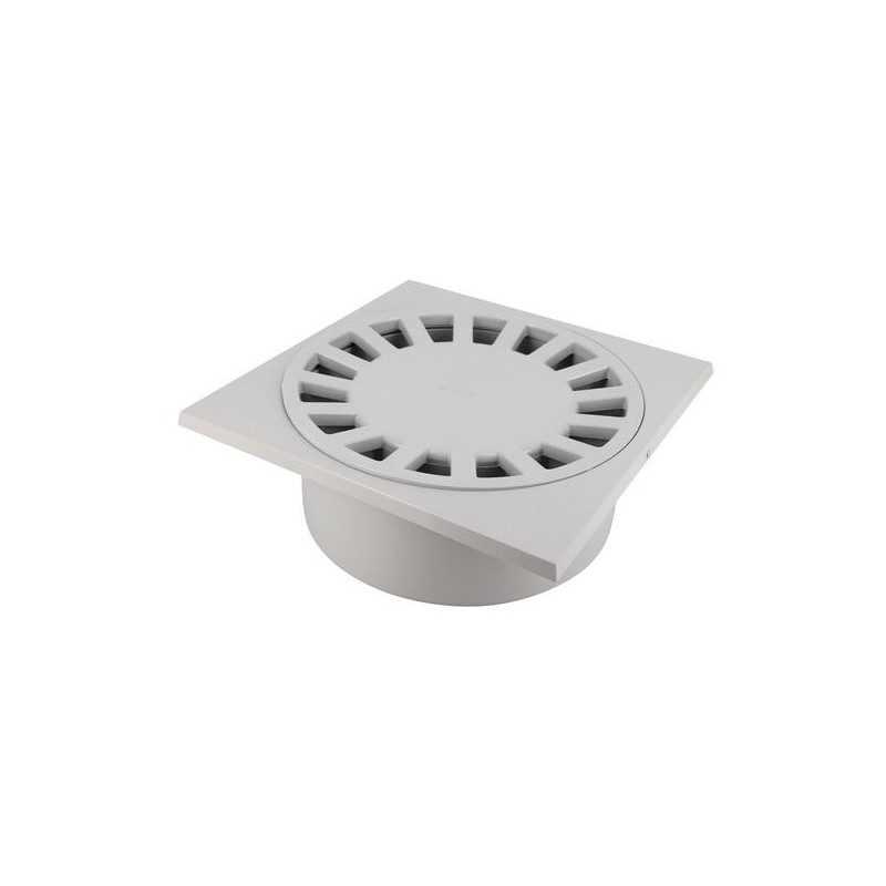 Desagüe de patio con enchufe vertical incorporado: M90-F80/100, gris claro