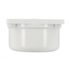 Sifón de 97x97 mm con rejilla de PVC blanco, espiga Ø93/50/40 mm