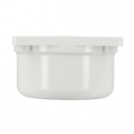 Sifón de 97x97 mm con rejilla de PVC blanco, espiga Ø93/50/40 mm