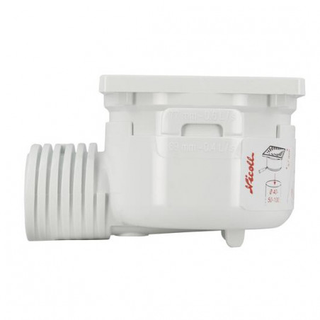 Scarico orizzontale 40/50, griglia in acciaio inox, 97x97 mm