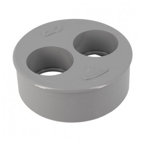 Built-in reduction plug, male 125 mm, female 50/50 mm.