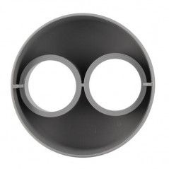 Eingebauter Reduzierpuffer männlich 125 mm, weiblich 50/50 mm.