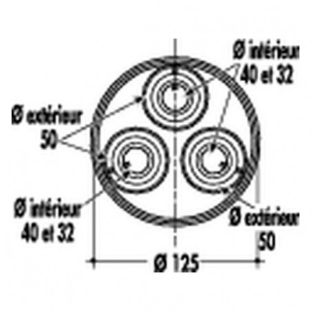 Elastomer-Reduktionspuffer: 125_50/40/32X33, NICOLL, XUNJ