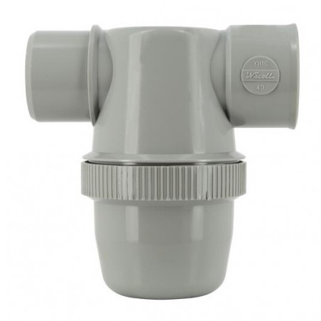 Sifón horizontal de botella de PVC de 40 mm de diámetro