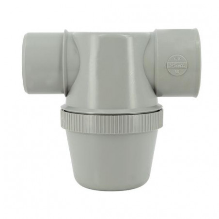 Horizontaler Flaschensiphon PVC Durchmesser 50 mm