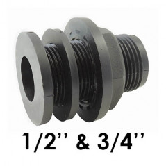 Polypropylene wall feedthrough, male threaded 26x34.