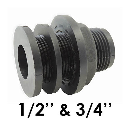 Polypropylene wall feedthrough, male threaded 26x34.