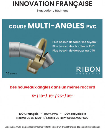 PVC elbow 100 mm multi-angles 15°/25°/35° cuttable male female RIBON SEG100M - Image 7/7