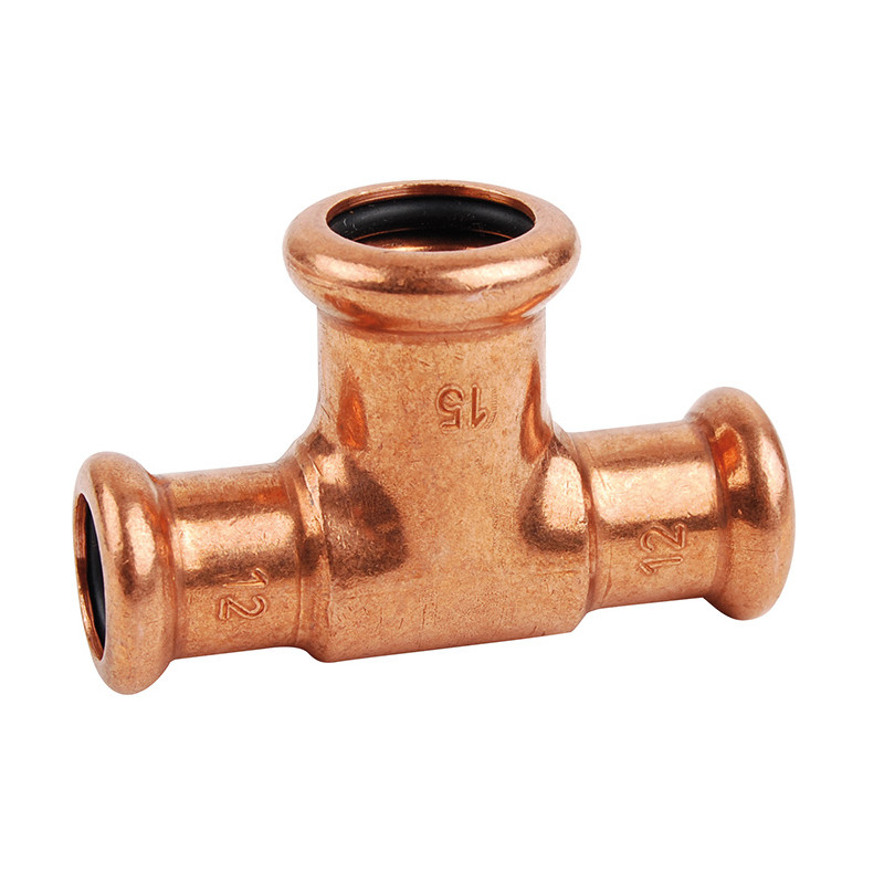 Kupfer-T-Stück zum Pressen, Durchmesser 22 mm Kupfer-T-Stück zum Pressen, Durchmesser 22 mm