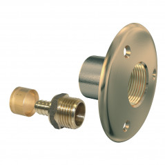 Bulkhead Bracket D.16 Female 15X21 Raw Brass, WATTS, 006511