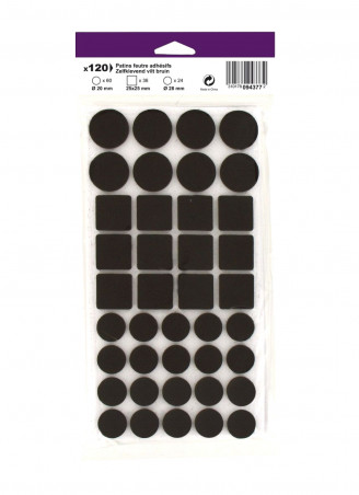 PAQUETE DE 120 ALMOHADILLAS DE FIELTRO ADHESIVAS - VYNEX