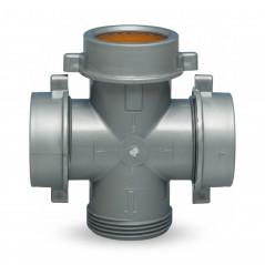 Raccord en croix 4 sorties Ø40 mm – 1"1/2 pour vidage évier Lira 8.2402.05 - Image 1/2