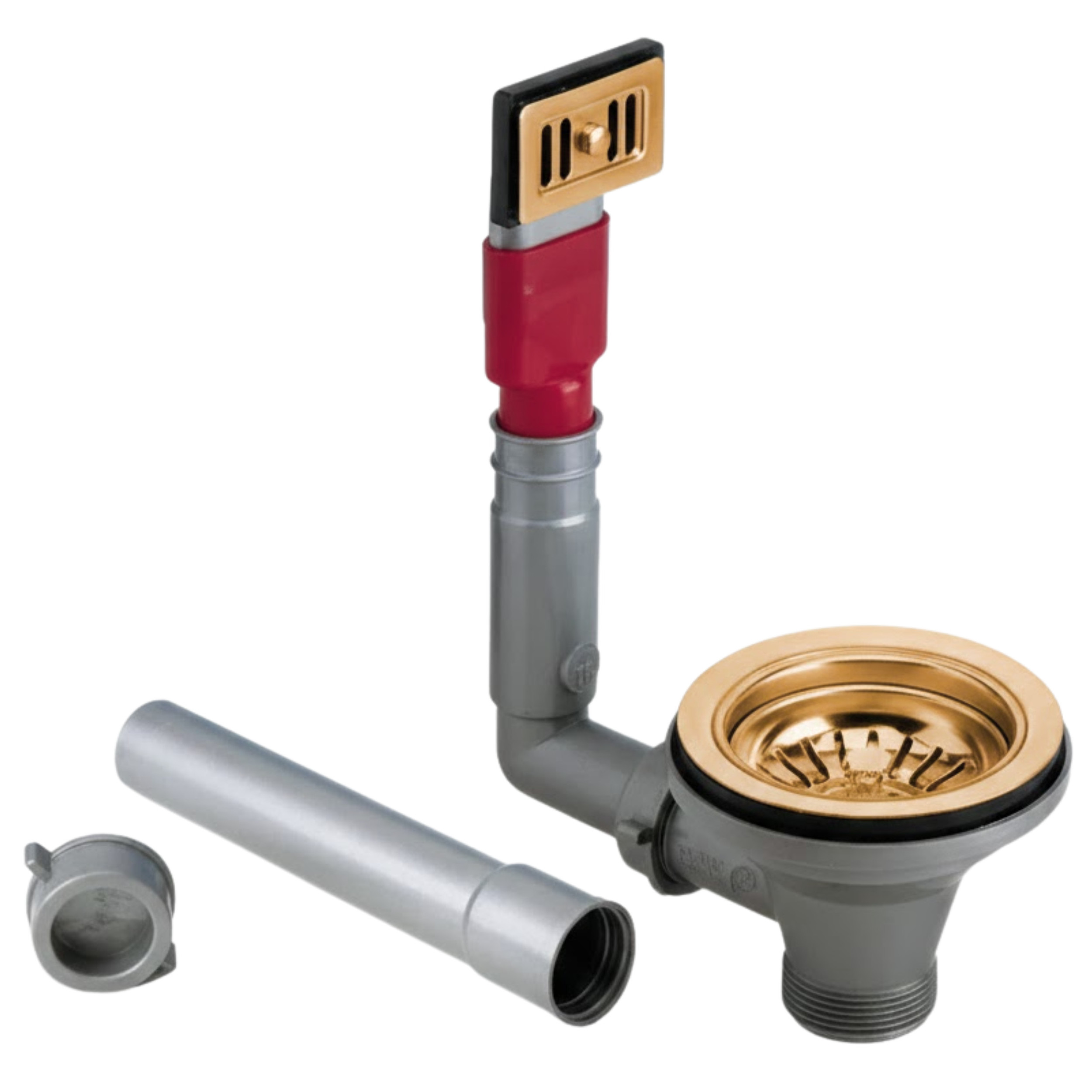 Korbablauf mit rechteckigem Überlauf, Durchmesser 90mm Farbe GOLD 24 PEARL