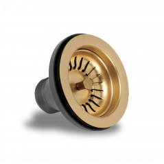 Korbablauf mit rechteckigem Überlauf, Durchmesser 90mm Farbe GOLD 24 PEARL