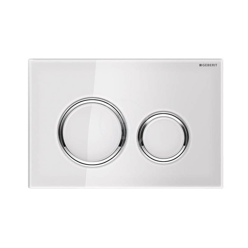 Plaque de déclenchement GEBERIT SIGMA 21 verre blanc/chromé Plaque de déclenchement GEBERIT SIGMA 21 verre blanc/chromé