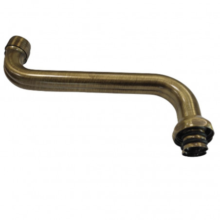 Bec par dessous en 20x27  PAINI FRANCE finition vieux bronze pour mélangeur d'évier mural