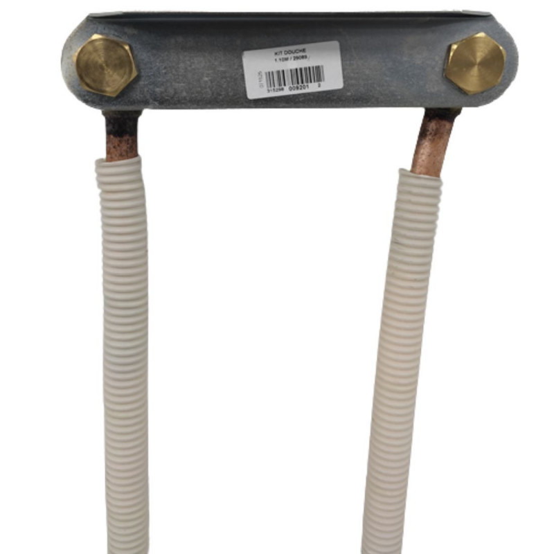 Kit d'alimentation eau chaude et froide en cuivre diamètre 14mm pour douche avec entraxe 15cm