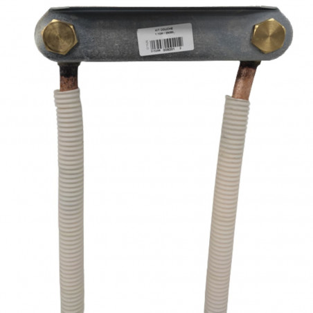 Kit d'alimentation eau chaude et froide en cuivre diamètre 14mm pour douche avec entraxe 15cm