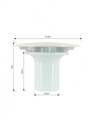 Tube plongeur + capot blanc diamètre 115mm pour bonde de douche NICOLL