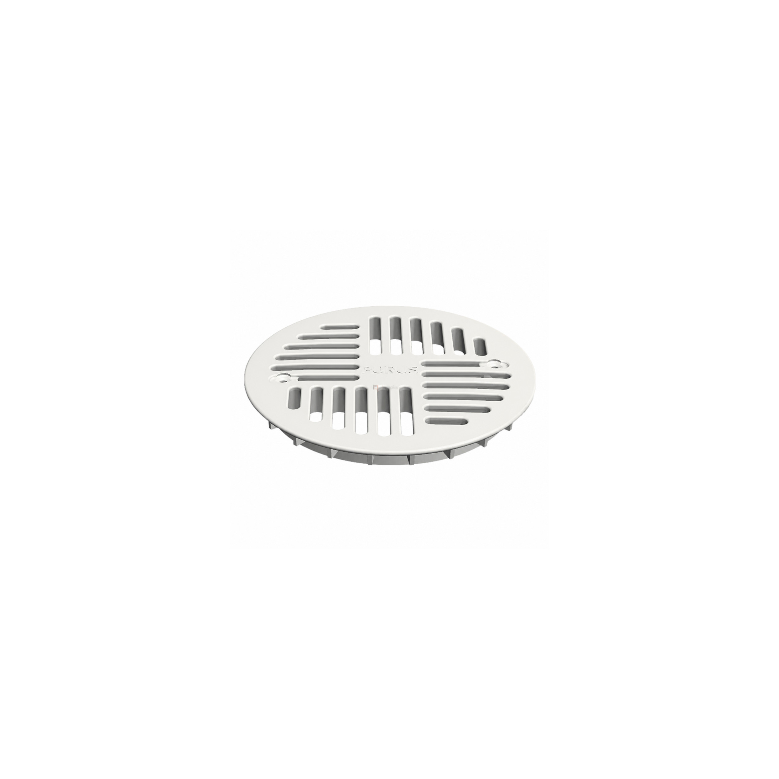 White art deco PVC grille diameter 130mm for PURUS siphon 7138447