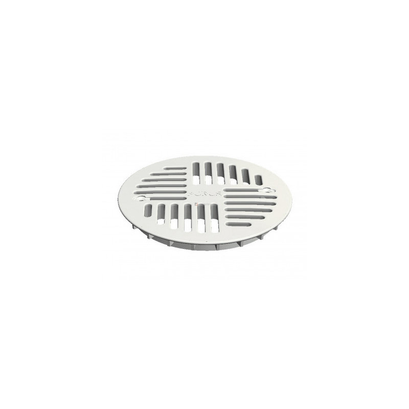 Grille PVC art déco blanche diamètre 130mm pour siphon PURUS