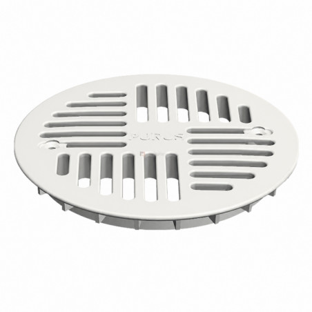 White art deco PVC grille diameter 130mm for PURUS siphon 7138447