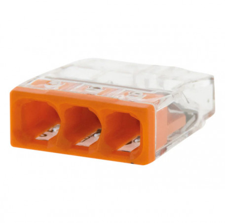 Borne WAGO S2273 3 entrées  pour fil rigide de 0.5 à 2.5mm, 10 pièces