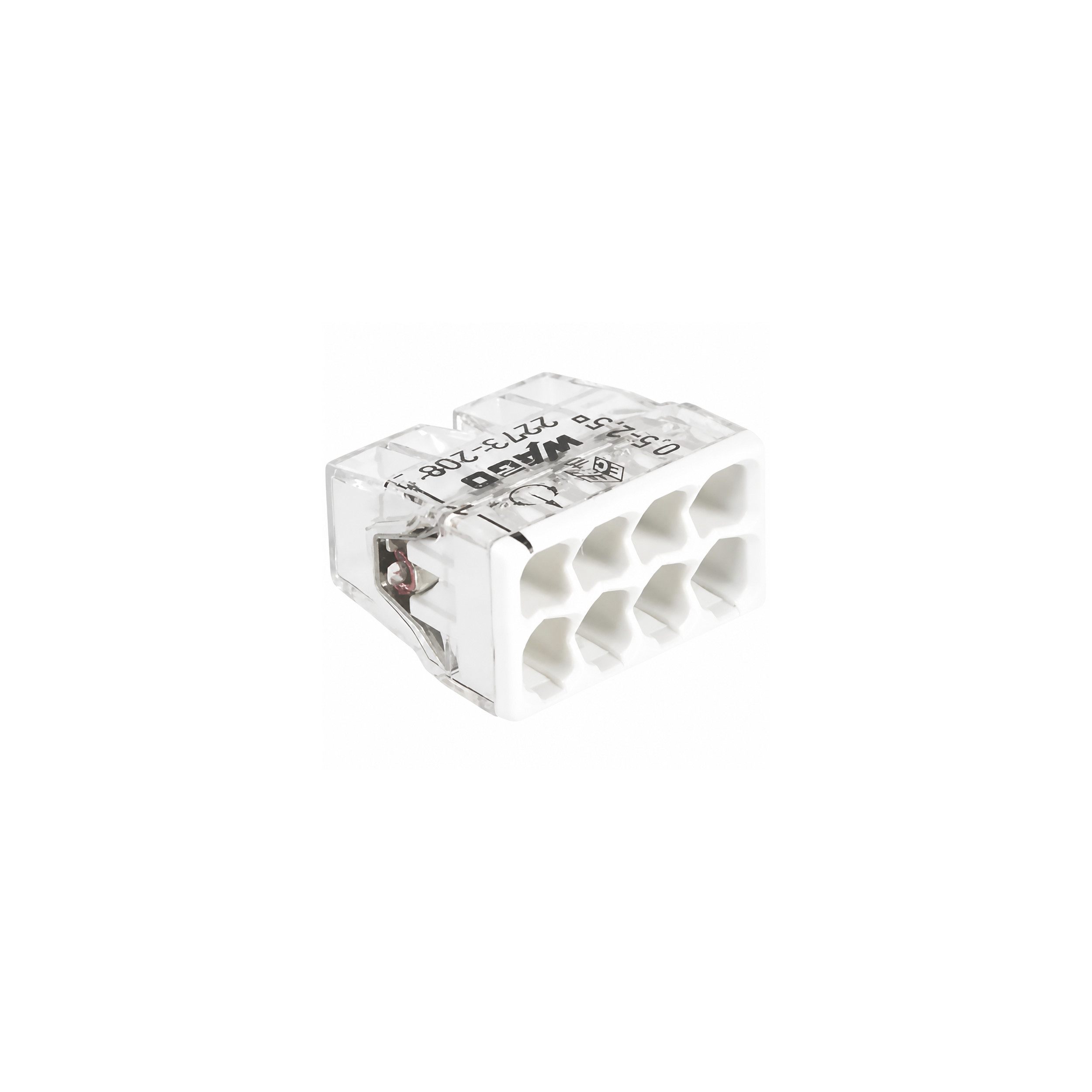 WAGO S2273 Terminal Block 8 entries for solid wire from 0.5 to 2.5mm, 10 pieces 122004
