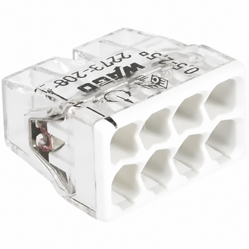 Borne WAGO S2273 8 entradas para cable rígido de 0.5 a 2.5mm, 10 piezas Borne WAGO S2273 8 entradas para cable rígido de 0.5 a 2.5mm, 10 piezas