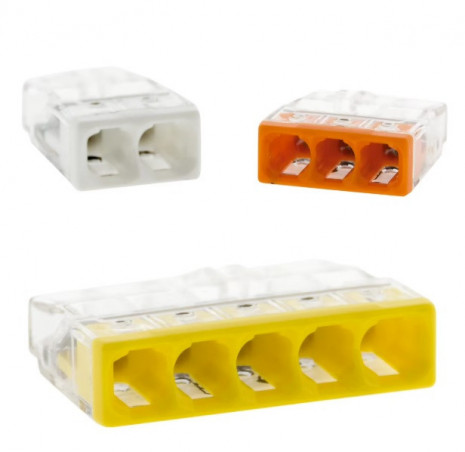 Lot de 50 bornes WAGO S2273- 15x2 entrées 30x3 entrées 5x5 entrées pour fil rigide de 0.5 à 2.5mm