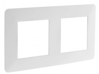 Plaque de finition double HBF modèle ARTEZO blanc