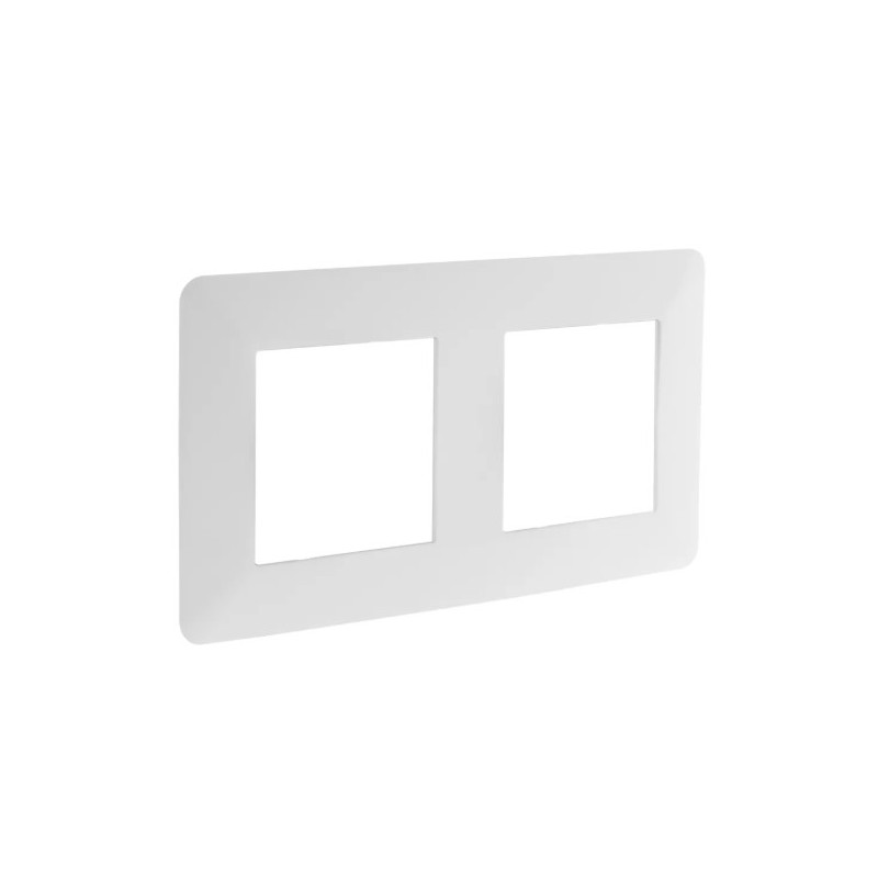 Plaque de finition double HBF modèle ARTEZO blanc