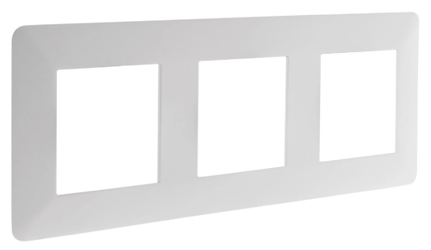 Plaque de finition triple HBF modèle ARTEZO blanche