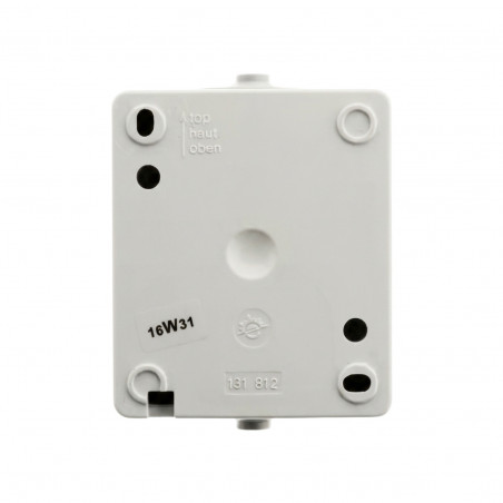 Prise 2 pôles + terre en saillie étanche modèle AKYA blanc et gris ZENITECH 131827 - Image 4/4