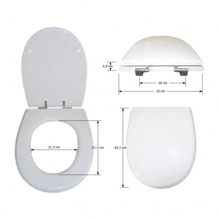 Asiento inodoro Veneto PORCHER, blanco