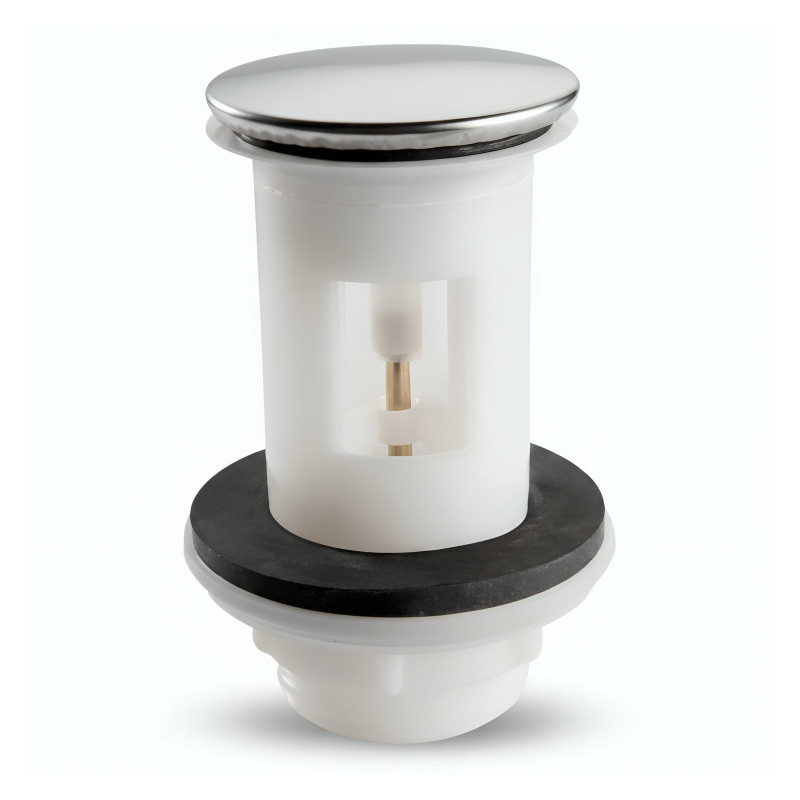 Bonde lavabo avec clapet inox ancien modèle Porcher, hauteur 93 mm Bonde lavabo avec clapet inox ancien modèle Porcher, hauteur 93 mm