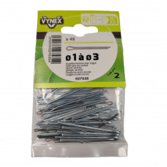 Goupilles fendues assorties diamètre de 1 à 3mm 48 pièces VYNEX